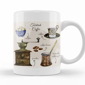 Baskı Dükkanı KB12376 Coffe Turkish Porselen Kupa Bardak