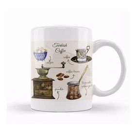 Baskı Dükkanı KB12376 Coffe Turkish Porselen Kupa Bardak