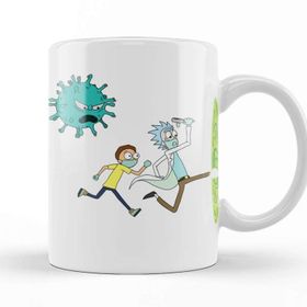 Baskı Dükkanı KB12386 Corona With Ricky Ve Morty Porselen Kupa Bardak