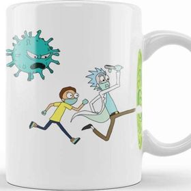 Baskı Dükkanı KB12386 Corona With Ricky Ve Morty Porselen Kupa Bardak