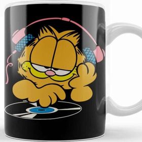 Baskı Dükkanı KB12412 Dj Garfield Porselen Kupa Bardak