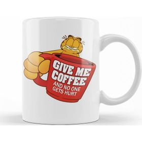 Baskı Dükkanı KB12443 Garfield Give Me Coffe Garfield Bana Kahve Ver Porselen Kupa Bardak