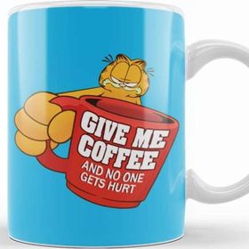 Baskı Dükkanı KB12443 Garfield Give Me Coffe Garfield Bana Kahve Ver Porselen Kupa Bardak