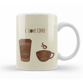 Baskı Dükkanı KB12468 I Love Coffe Porselen Kupa Bardak