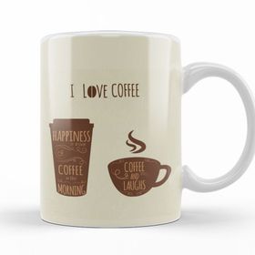 Baskı Dükkanı KB12468 I Love Coffe Porselen Kupa Bardak