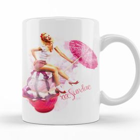 Baskı Dükkanı KB12472 Ice Cream Umbrella Pinup Bow Porselen Kupa Bardak
