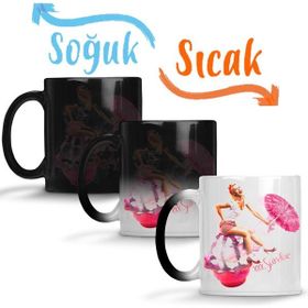Baskı Dükkanı KB12472 Ice Cream Umbrella Pinup Bow Porselen Kupa Bardak