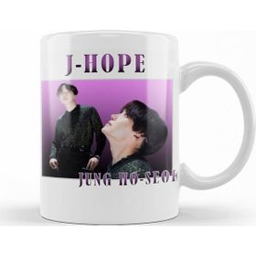 Baskı Dükkanı KB12475 J Hope Bts Vintage Porselen Kupa Bardak