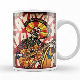 Baskı Dükkanı KB12536 Mariachi Skull Porselen Kupa Bardak