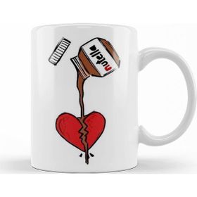 Baskı Dükkanı KB12553 Nutella Kalp Porselen Kupa Bardak