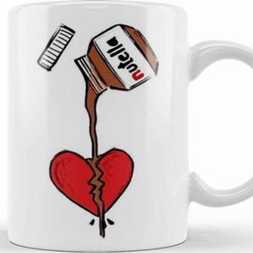 Baskı Dükkanı KB12553 Nutella Kalp Porselen Kupa Bardak