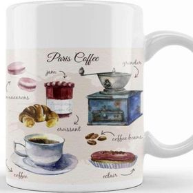 Baskı Dükkanı KB12559 Paris Coffee Porselen Kupa Bardak