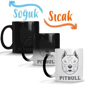 Baskı Dükkanı KB12565 Pug Köpek Pit Bull Face Pitbull Aşıklar Porselen Kupa Bardak