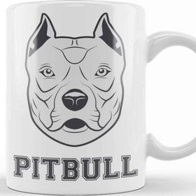 Baskı Dükkanı KB12565 Pug Köpek Pit Bull Face Pitbull Aşıklar Porselen Kupa Bardak
