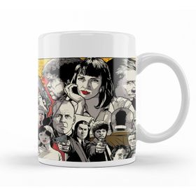 Baskı Dükkanı KB12566 Pulp Fiction Illüstrasyon Porselen Kupa Bardak