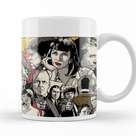Baskı Dükkanı KB12566 Pulp Fiction Illüstrasyon Porselen Kupa Bardak