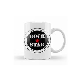 Baskı Dükkanı KB12603 Rock Star Kırmızı Yıldız Porselen Kupa Bardak