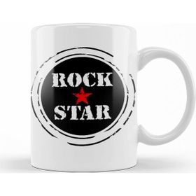 Baskı Dükkanı KB12603 Rock Star Kırmızı Yıldız Porselen Kupa Bardak