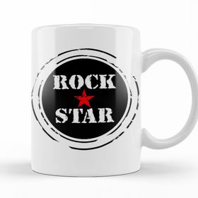 Baskı Dükkanı KB12603 Rock Star Kırmızı Yıldız Porselen Kupa Bardak