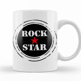 Baskı Dükkanı KB12603 Rock Star Kırmızı Yıldız Porselen Kupa Bardak