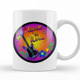 Baskı Dükkanı KB12605 Rockn Roll Renkli Porselen Kupa Bardak
