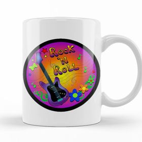 Baskı Dükkanı KB12605 Rockn Roll Renkli Porselen Kupa Bardak
