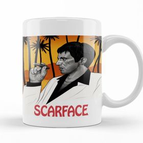 Baskı Dükkanı KB12610 Scarface Illüstrasyon Porselen Kupa Bardak