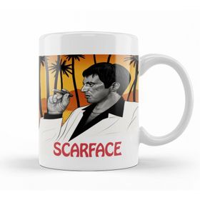 Baskı Dükkanı KB12610 Scarface Illüstrasyon Porselen Kupa Bardak