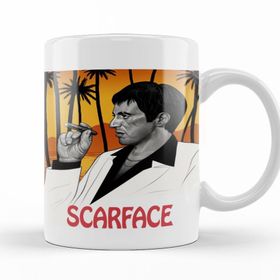 Baskı Dükkanı KB12610 Scarface Illüstrasyon Porselen Kupa Bardak