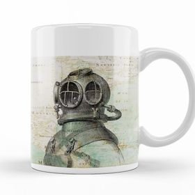 Baskı Dükkanı KB12615 Scuba Diving Porselen Kupa Bardak
