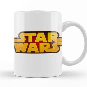 Baskı Dükkanı KB12636 Star Wars Logo Beyaz Zemin Porselen Kupa Bardak