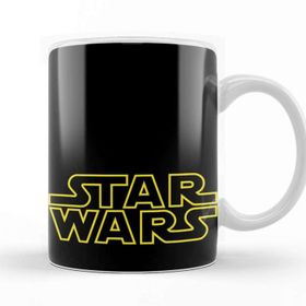 Baskı Dükkanı KB12637 Star Wars Logo Siyah Zemin Porselen Kupa Bardak