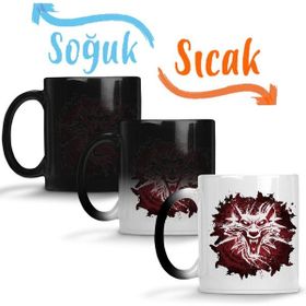 Baskı Dükkanı KB1264 The Witcher Wolf Silhouette Porselen Kupa Bardak