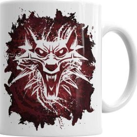 Baskı Dükkanı KB1265 The Witcher Wolf Silhouette Porselen Kupa Bardak