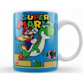 Baskı Dükkanı KB12688 Süper Mario E Yoshi Porselen Kupa Bardak