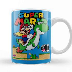Baskı Dükkanı KB12688 Süper Mario E Yoshi Porselen Kupa Bardak