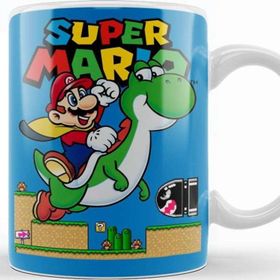 Baskı Dükkanı KB12688 Süper Mario E Yoshi Porselen Kupa Bardak
