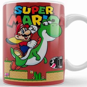 Baskı Dükkanı KB12688 Süper Mario E Yoshi Porselen Kupa Bardak