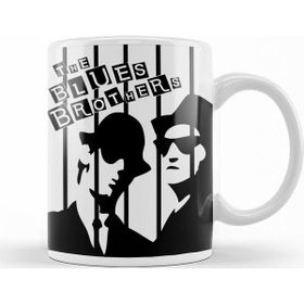 Baskı Dükkanı KB12713 The Blues Brothers Siyah Beyaz Porselen Kupa Bardak