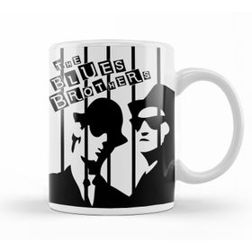 Baskı Dükkanı KB12713 The Blues Brothers Siyah Beyaz Porselen Kupa Bardak