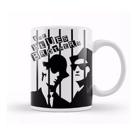 Baskı Dükkanı KB12713 The Blues Brothers Siyah Beyaz Porselen Kupa Bardak