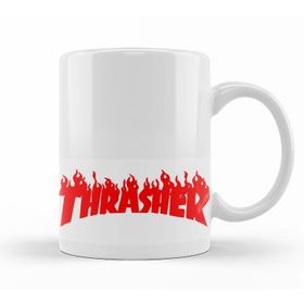 Baskı Dükkanı KB12747 Thrasher Kırmızı Logo Porselen Kupa Bardak