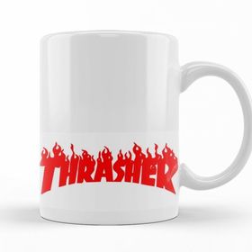 Baskı Dükkanı KB12747 Thrasher Kırmızı Logo Porselen Kupa Bardak