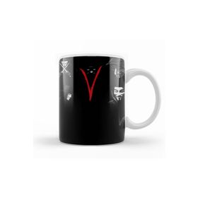 Baskı Dükkanı KB12765 V For Vendetta Blood In V Porselen Kupa Bardak