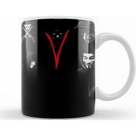 Baskı Dükkanı KB12765 V For Vendetta Blood In V Porselen Kupa Bardak
