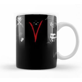 Baskı Dükkanı KB12765 V For Vendetta Blood In V Porselen Kupa Bardak