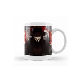 Baskı Dükkanı KB12767 V For Vendetta Freedom Forever Porselen Kupa Bardak