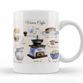 Baskı Dükkanı KB12777 Vienna Coffee Porselen Kupa Bardak