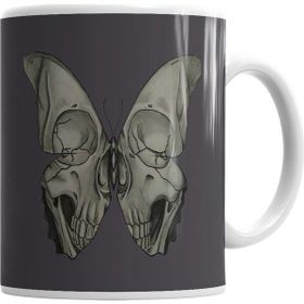 Baskı Dükkanı KB1322 Borboleta Skull Porselen Kupa Bardak