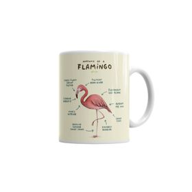 Baskı Dükkanı KB1335 Bir Flamingo Anatomisi Porselen Kupa Bardak